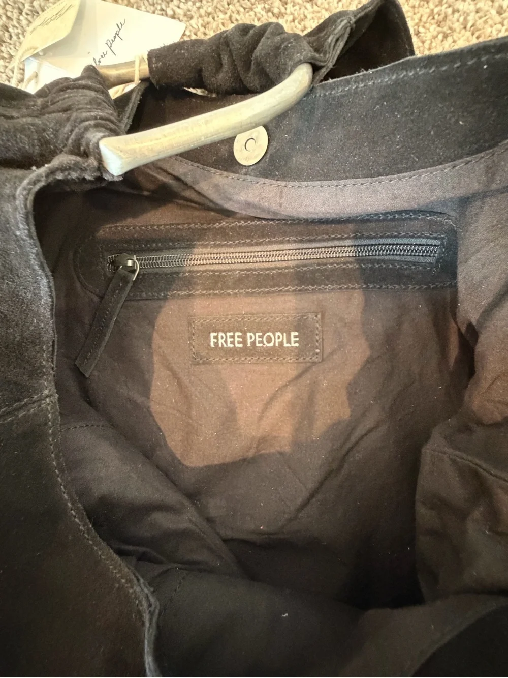 NWT Free People Bobbi Slouch Suede Tote